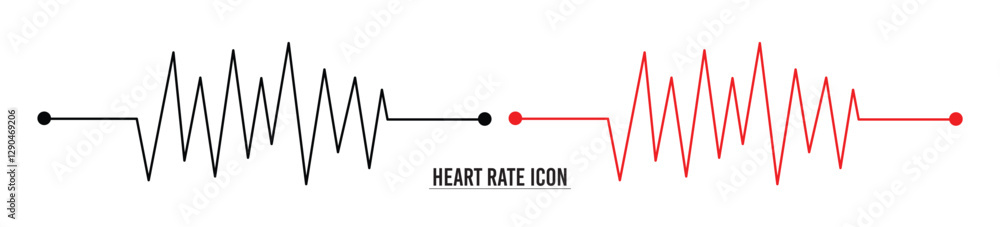 Red heartbeat line collection with heart symbol, cardiology, medical pulse, ECG, EKG design, healthcare clipart vector illustration, health monitoring, digital heartbeat graphics in eps 10. Red heartbeat line collection with heart symbol, cardiology, medical pulse, ECG, EKG design, healthcare clipart vector illustration, health monitoring, digital heartbeat graphics in eps 10.