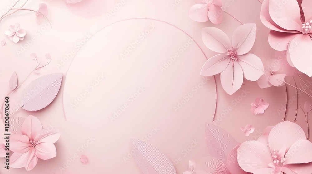 Delicate Pink Floral Design - Elegant Paper Flowers