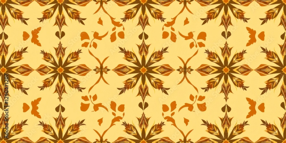 Seamless vector pattern in a geometric ornamental style, using warm autumn colors Seamless vector pattern in a geometric ornamental style, using warm autumn colors