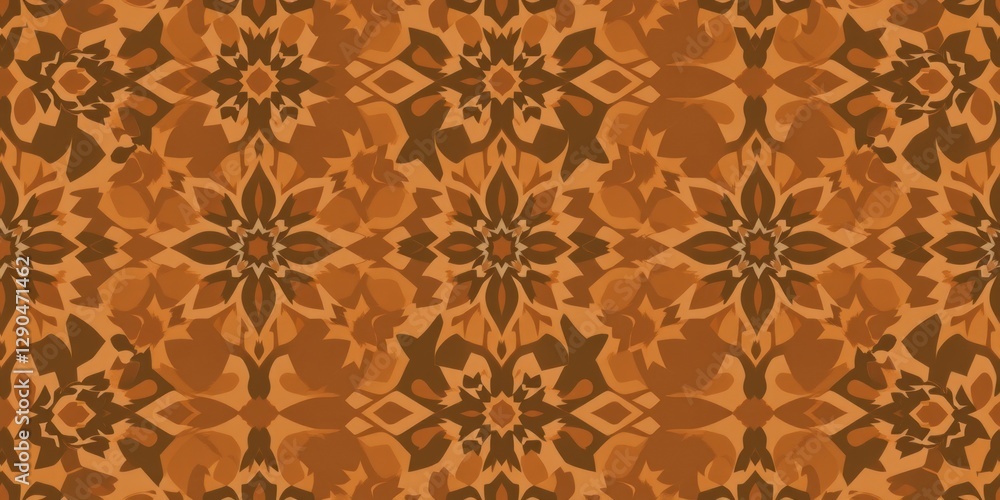 Seamless vector pattern in a geometric ornamental style, using warm autumn colors Seamless vector pattern in a geometric ornamental style, using warm autumn colors