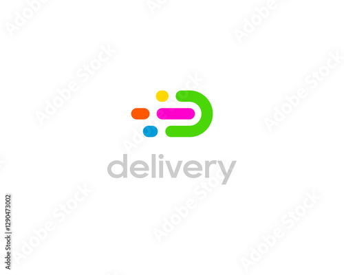 Abstract delivery logo design. Shipping cargo sign. Logistic service concept.  illustration.