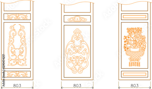 sketch vector silhouette illustration design detail ornament decoration carving vintage classic ethnic traditional with size scale