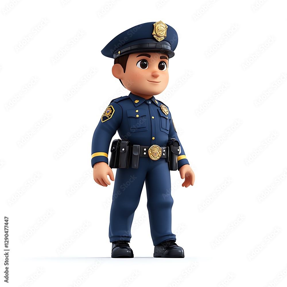 Police officer character city park 3d animation urban front view Police officer character city park 3d animation urban front view