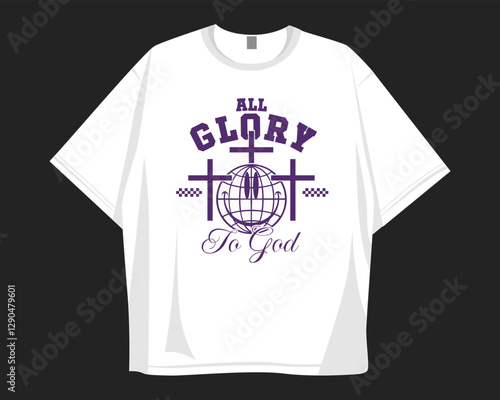 Christian retro t-shirt design for print, Christianity groove cartoon graphic tee