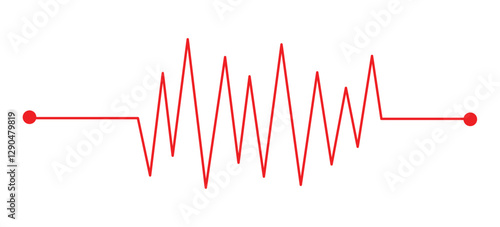 Concept heartbeat pulse with heart outline style with editable stroke vector illustration isolated on white background in eps 10.