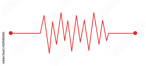 Concept heartbeat pulse with heart outline style with editable stroke vector illustration isolated on white background in eps 10.