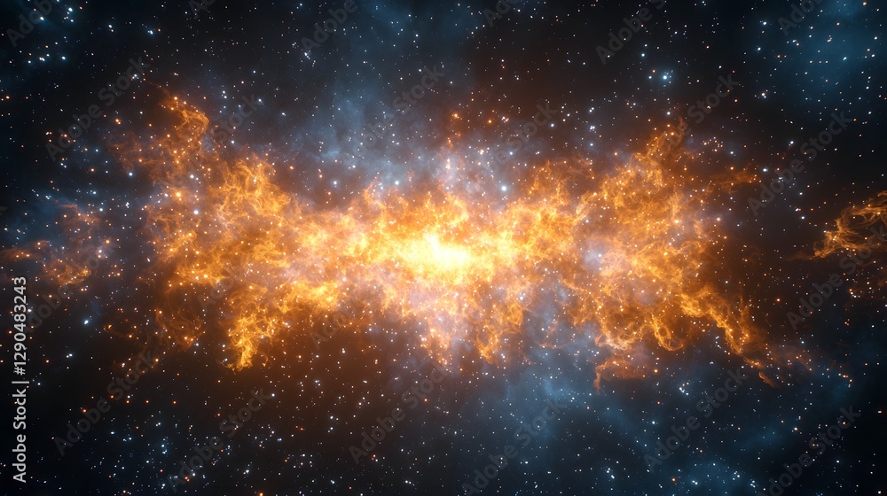 Naklejka premium Enormous cluster of stars glittering against the deep dark canvas of the night sky creating a cosmic wonderland