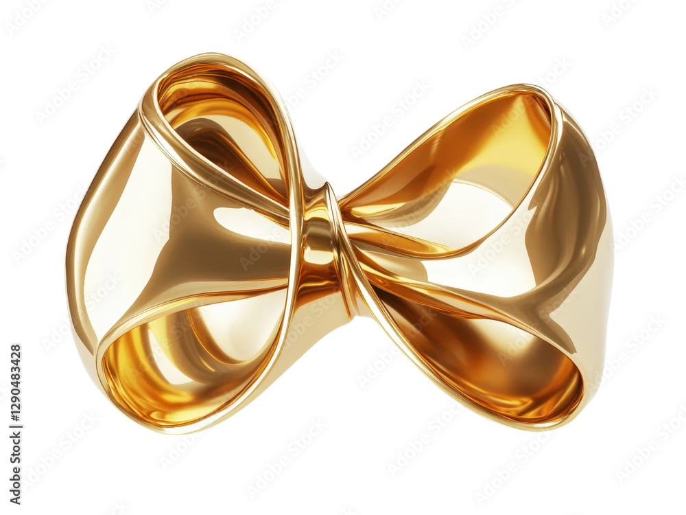 Elegant Golden Bow Knot: A 3D Render of Luxury and Sophistication Elegant Golden Bow Knot: A 3D Render of Luxury and Sophistication