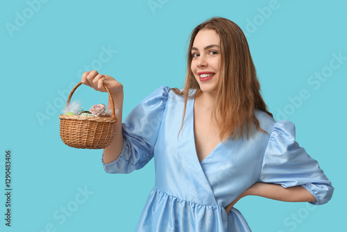 Happy smiling young woman h...