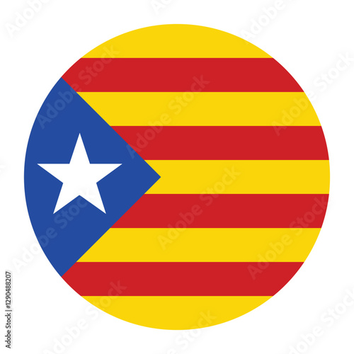 Free Download Flag of Catalonia. Catalonia circle flag logo icon digital vector illustration - GFXLoad