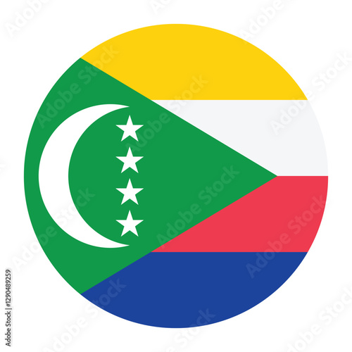 Free Download Comoros circle flag logo icon digital vector illustration - GFXLoad