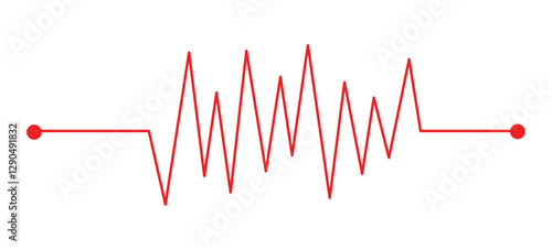 Heart rhythm , Electrocardiogram, ECG - EKG signal, Heart Beat pulse line icon concept design element , Concept of sport. Signs of rhythm, healthy life unhealthy ecg in eps 10.