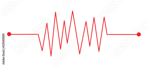Heart rhythm , Electrocardiogram, ECG - EKG signal, Heart Beat pulse line icon concept design element , Concept of sport. Signs of rhythm, healthy life unhealthy ecg in eps 10.