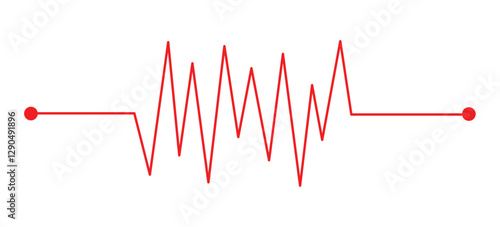 Heart rhythm , Electrocardiogram, ECG - EKG signal, Heart Beat pulse line icon concept design element , Concept of sport. Signs of rhythm, healthy life unhealthy ecg in eps 10.
