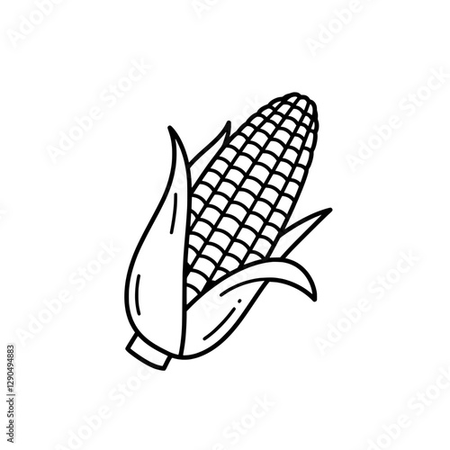 Corn on the Cob Illustration: A simple illustration of a corn on the cob, showcasing the natural beauty of this popular vegetable.