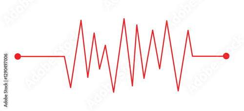 Heart rhythm , Electrocardiogram, ECG - EKG signal, Heart Beat pulse line icon concept design element , Concept of sport. Signs of rhythm, healthy life unhealthy ecg in eps 10.