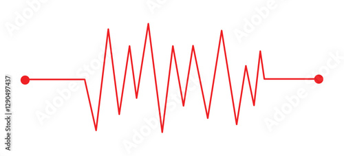 Heart rhythm , Electrocardiogram, ECG - EKG signal, Heart Beat pulse line icon concept design element , Concept of sport. Signs of rhythm, healthy life unhealthy ecg in eps 10.