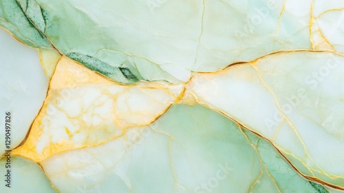 Intricate patterns of green and gold on translucent stone surface with a natural, organic feel showcasing beauty in detail