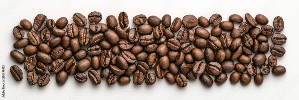 Minimalist arrangement of coffee beans on a stark white plane, bold negative space, precise Minimalist arrangement of coffee beans on a stark white plane, bold negative space, precise