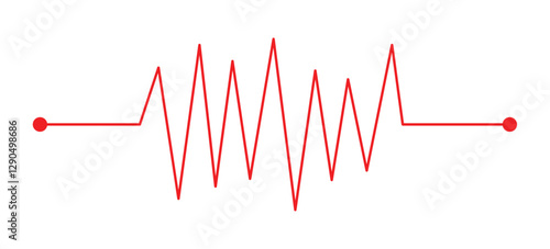Heart rhythm , Electrocardiogram, ECG - EKG signal, Heart Beat pulse line icon concept design element , Concept of sport. Signs of rhythm, healthy life unhealthy ecg in eps 10.