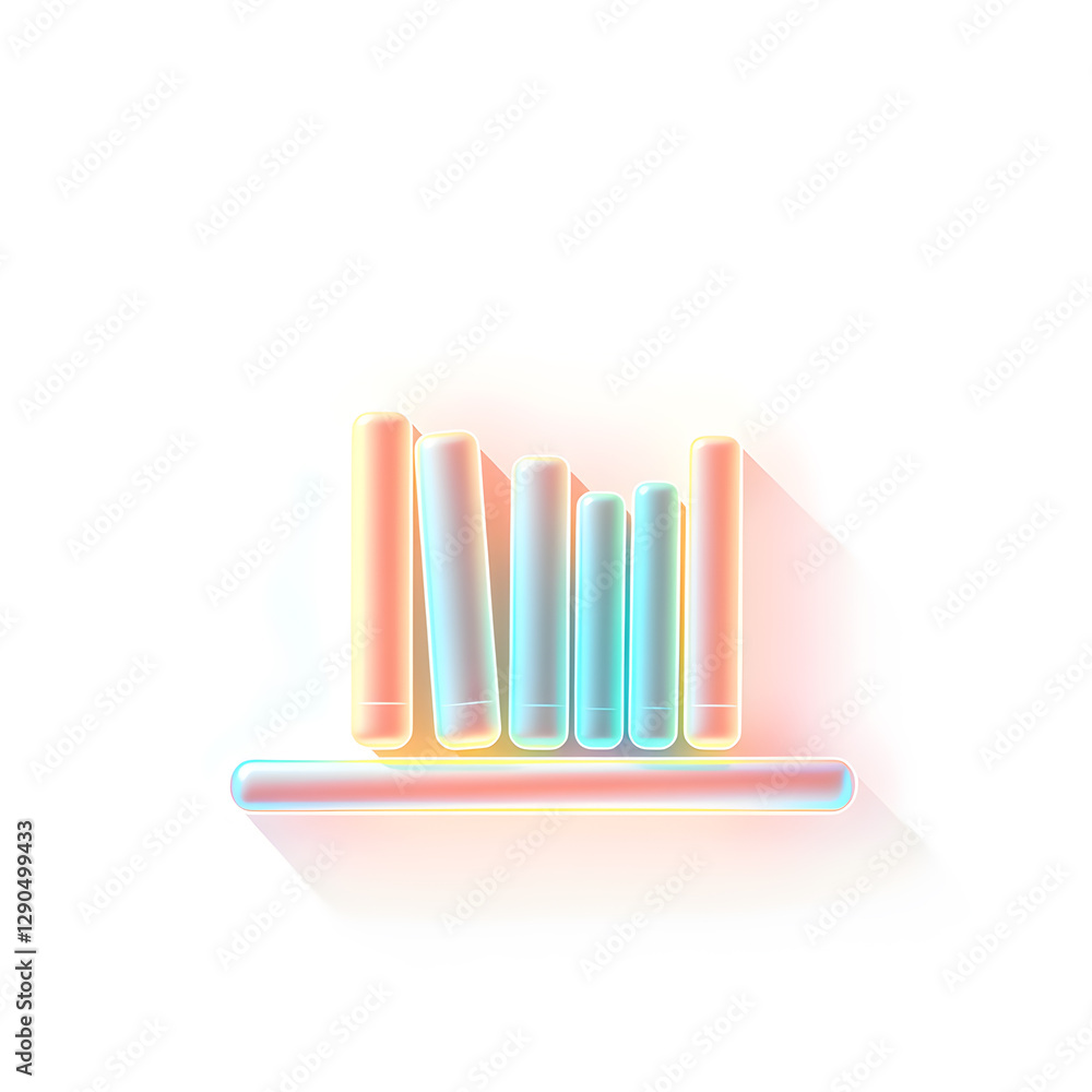 Book shelf holographic 3D icon. neon symbol vector illustration isolated on white background. Generative AI Book shelf holographic 3D icon. neon symbol vector illustration isolated on white background. Generative AI
