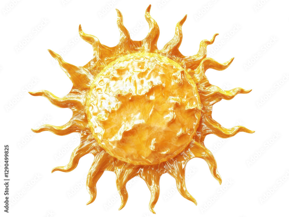 A Stunning 3D Render of a Golden Sun with Dynamic Rays, Perfect for Summer Themes and Energy Concepts A Stunning 3D Render of a Golden Sun with Dynamic Rays, Perfect for Summer Themes and Energy Concepts