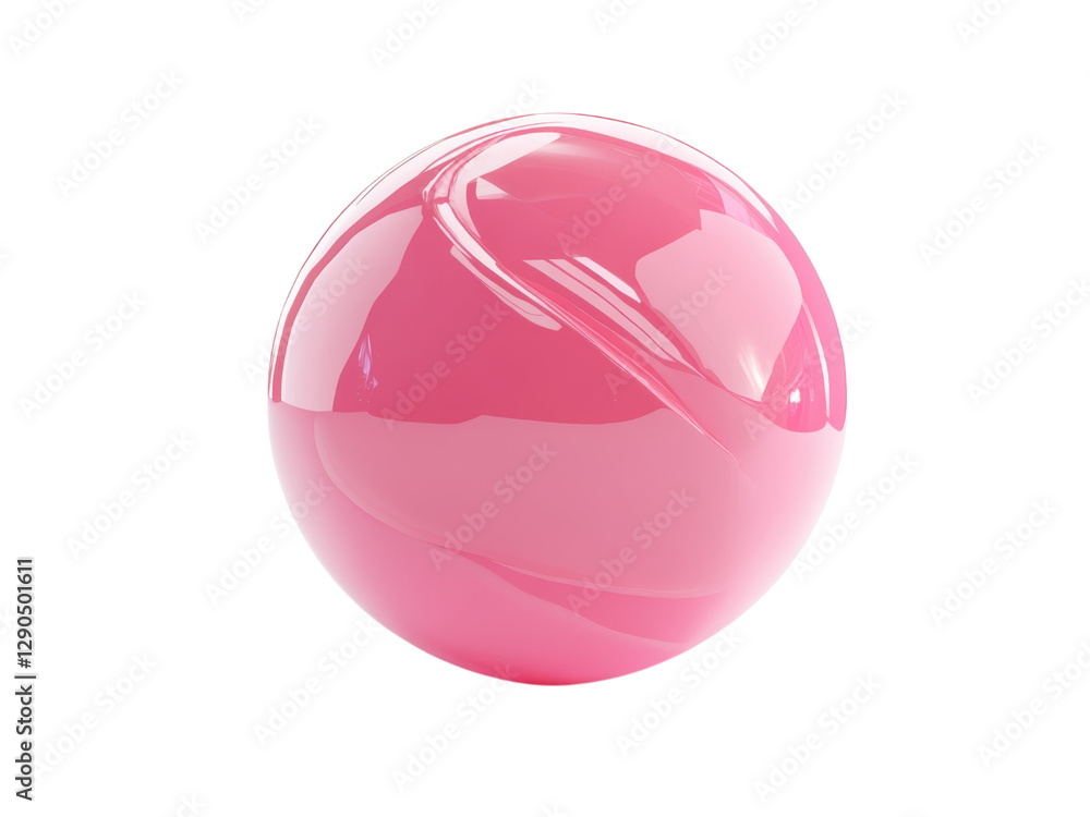 Abstract Pink Orb: A Shiny Glossy Sphere in 3D Render