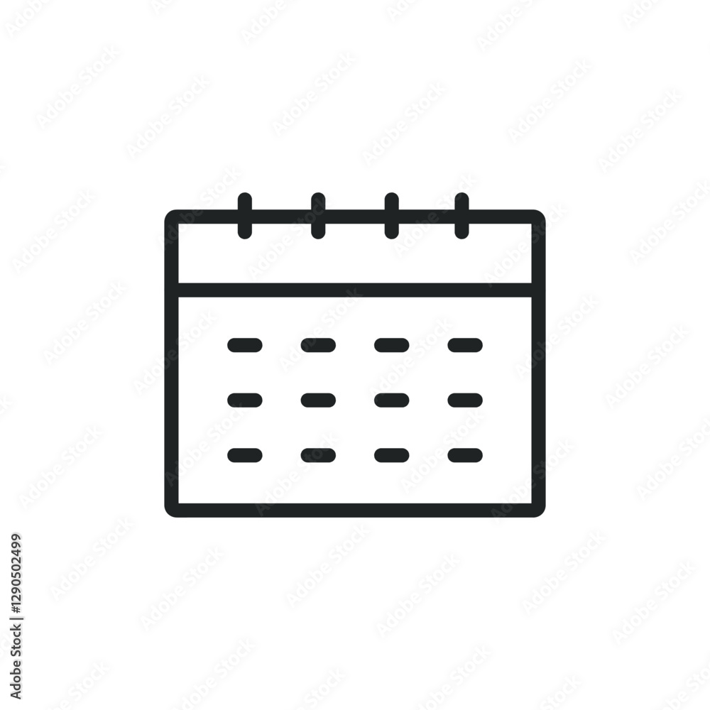 Calendar Outline Icon with Editable Stroke Calendar Outline Icon with Editable Stroke