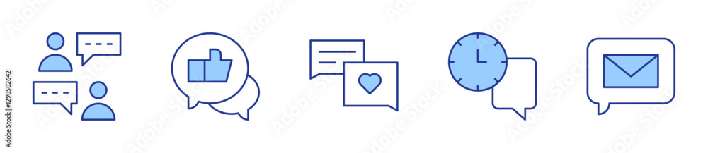 chat, chat box, time. Chat Icon vector illustration. Line Duotone style. Editable stroke chat, chat box, time. Chat Icon vector illustration. Line Duotone style. Editable stroke