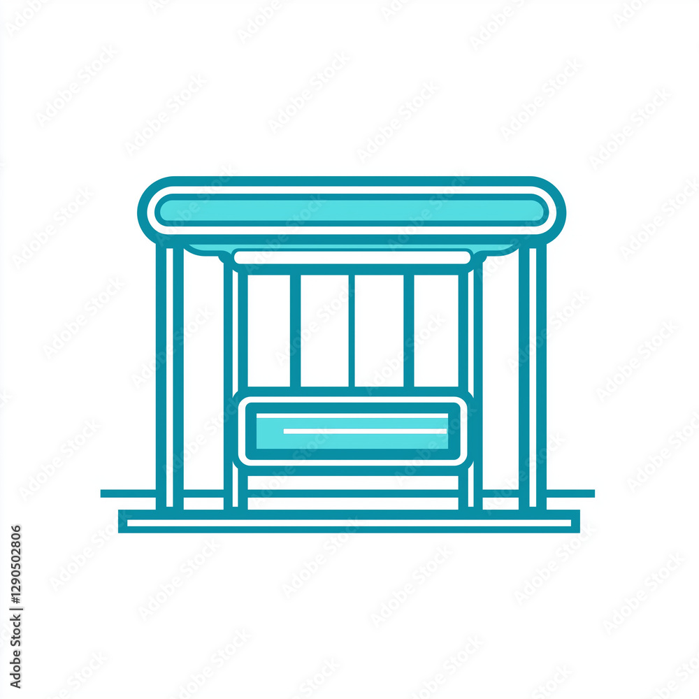 Teal Bus Stop Shelter Icon Public Transportation Design Element Teal Bus Stop Shelter Icon Public Transportation Design Element