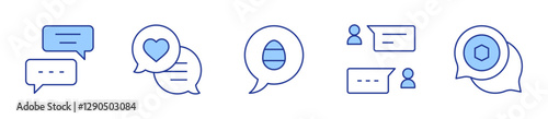 chat, family chat, chat bubble, chat box. Chat Icon vector illustration. Line Duotone style. Editable stroke