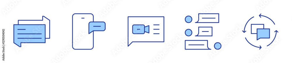chat, video chat, communication. Chat Icon vector illustration. Line Duotone style. Editable stroke chat, video chat, communication. Chat Icon vector illustration. Line Duotone style. Editable stroke