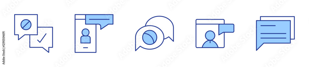 discussion, chat. Chat Icon vector illustration. Line Duotone style. Editable stroke discussion, chat. Chat Icon vector illustration. Line Duotone style. Editable stroke