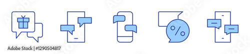 Gift Chat, Mobile Chat Notification, Message Exchange. Chat Icon vector illustration. Line Duotone style. Editable stroke