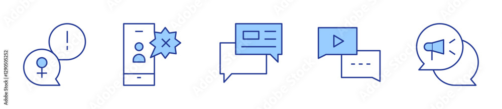 Network Chat, Saved Chat, Analytics Chat, Starred Chat. Chat Icon vector illustration. Line Duotone style. Editable stroke Network Chat, Saved Chat, Analytics Chat, Starred Chat. Chat Icon vector illustration. Line Duotone style. Editable stroke
