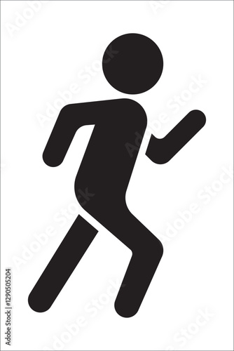 simple running icon with black silhouette. vector illustration