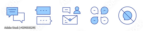 no speak, chat, message, slack. Chat Icon vector illustration. Line Duotone style. Editable stroke
