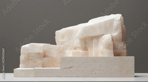Abstract Beige Crystal Scul...