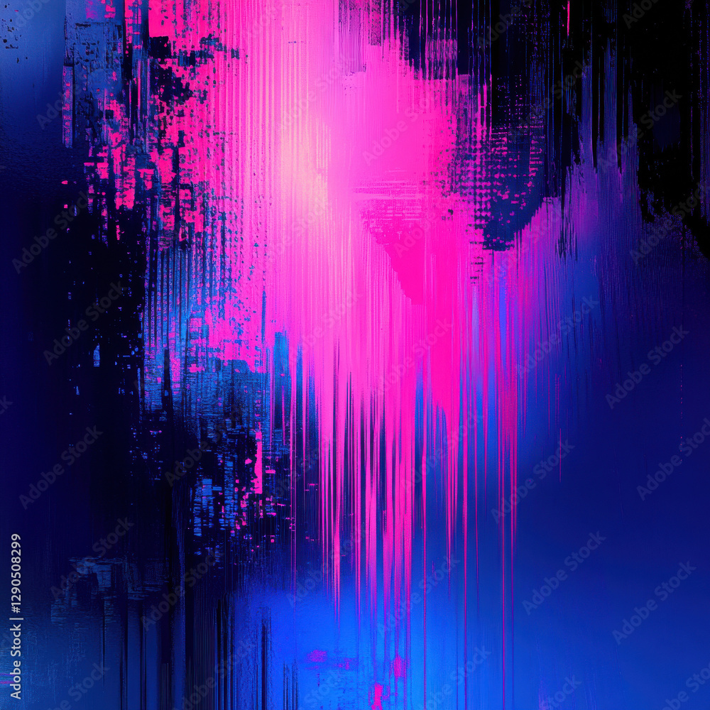 Naklejka premium Energetic electric blue and neon pink gradient with sharp contrast, high-resolution, futuristic and bold, perfect for nightlife and music branding.