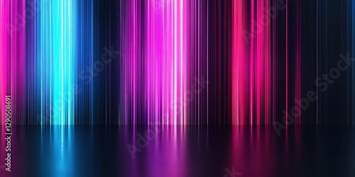 Wallpaper Mural Abstract neon lights with vertical streaks of blue and pink Torontodigital.ca