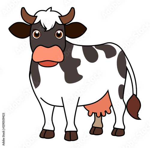 Cartoon With Mother Cow Vectors Illustration