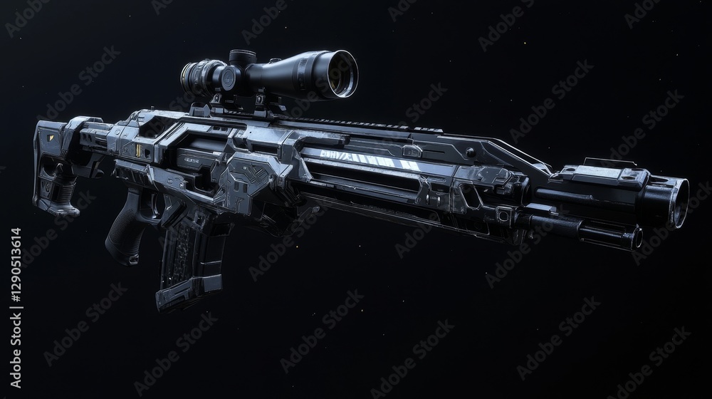 Futuristic Black Rifle - High-Tech Weapon Design Futuristic Black Rifle - High-Tech Weapon Design