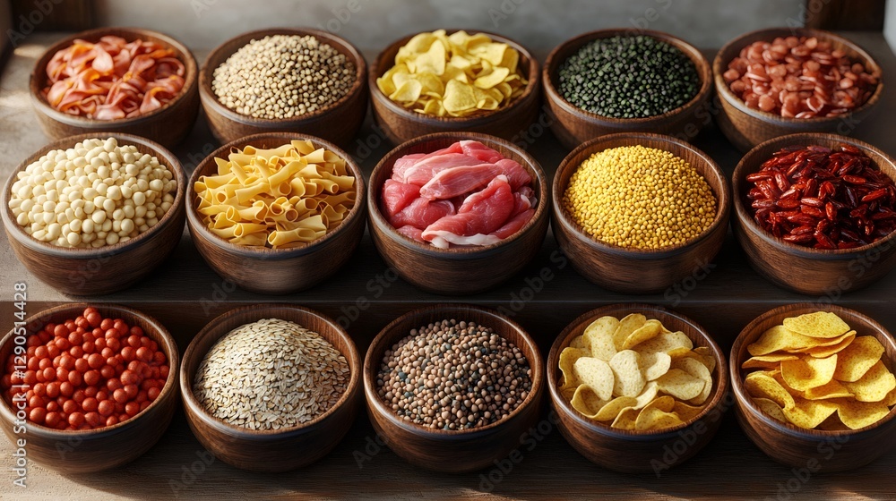 Various food preserving presenting a wide range of ingredients Various food preserving presenting a wide range of ingredients