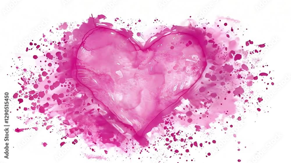 Abstract pink heart splash. Perfect for Valentine's Day, love, romance, and design projects. Abstract pink heart splash. Perfect for Valentine's Day, love, romance, and design projects.