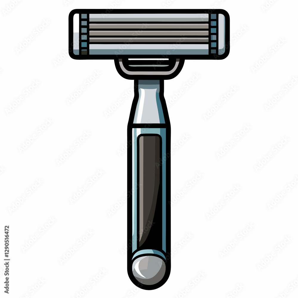 premium shaving razor with chrome finish premium shaving razor with chrome finish