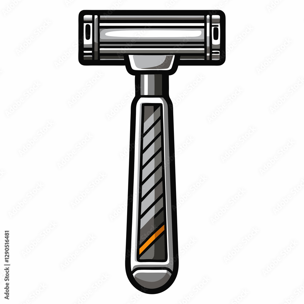 premium shaving razor with chrome finish premium shaving razor with chrome finish