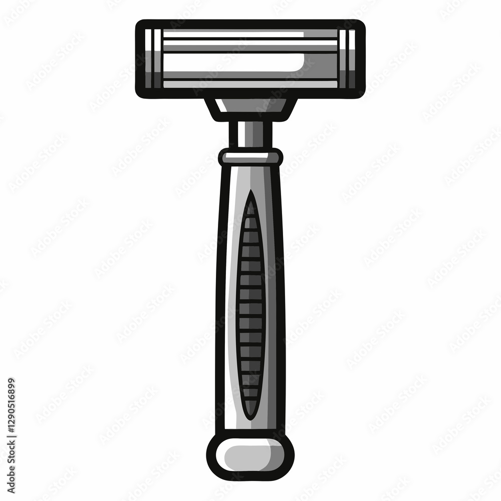 premium shaving razor with chrome finish premium shaving razor with chrome finish