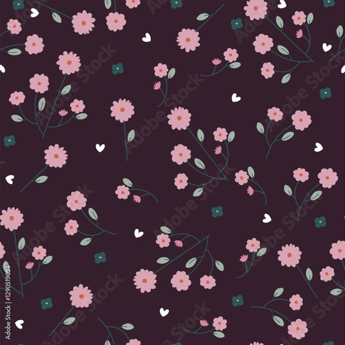 Wallpaper Mural Seamless pattern with flowers on black background. Hand drawn floral pattern for wrapping paper, fabric, clothes.	
 Torontodigital.ca