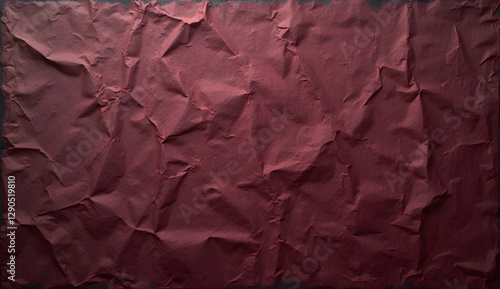 Wallpaper Mural Dark Burgundy Vintage Paper with Natural Crumples: A vintage-inspired wallpaper featuring dark burgundy aged paper with a naturally crumpled texture. Torontodigital.ca