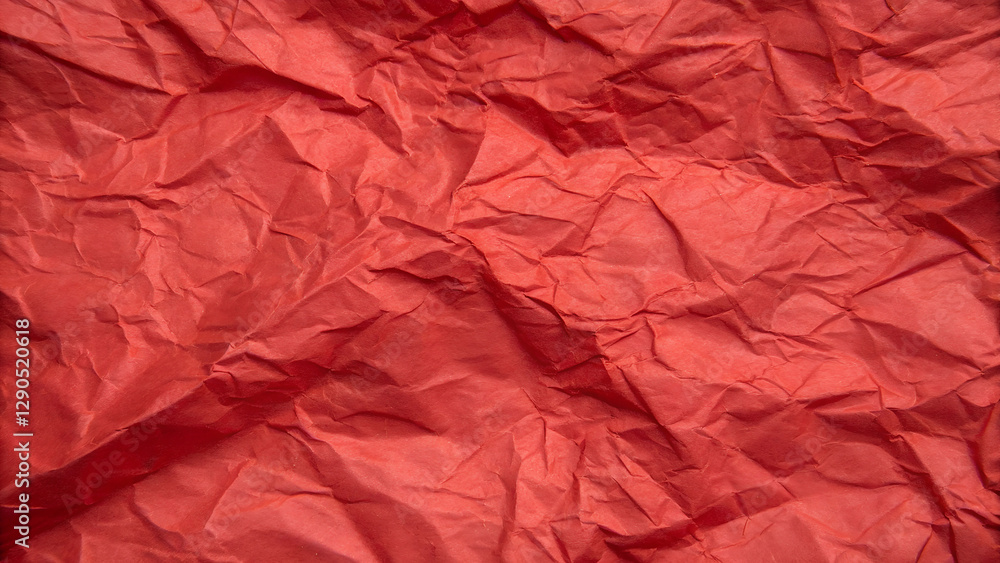Crumpled Red Paper Texture: Highlighting the Intricate Folds and Creases Creating a Varying Shades of Red for Artistic and Creative Use in Design Projects Crumpled Red Paper Texture: Highlighting the Intricate Folds and Creases Creating a Varying Shades of Red for Artistic and Creative Use in Design Projects
